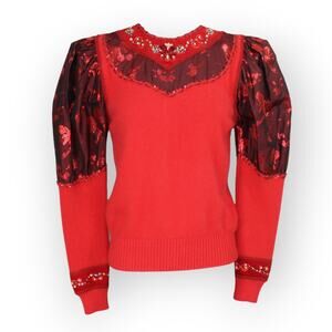 XS/S Vintage Adrian'sOriginal BettinaDiCapri Italy Cashmere Sweater Embellished